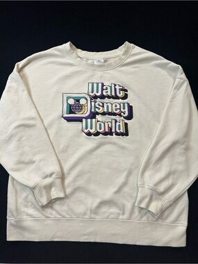 Disney Walt Disney World Cream Sweatshirt with Multicolor Logo